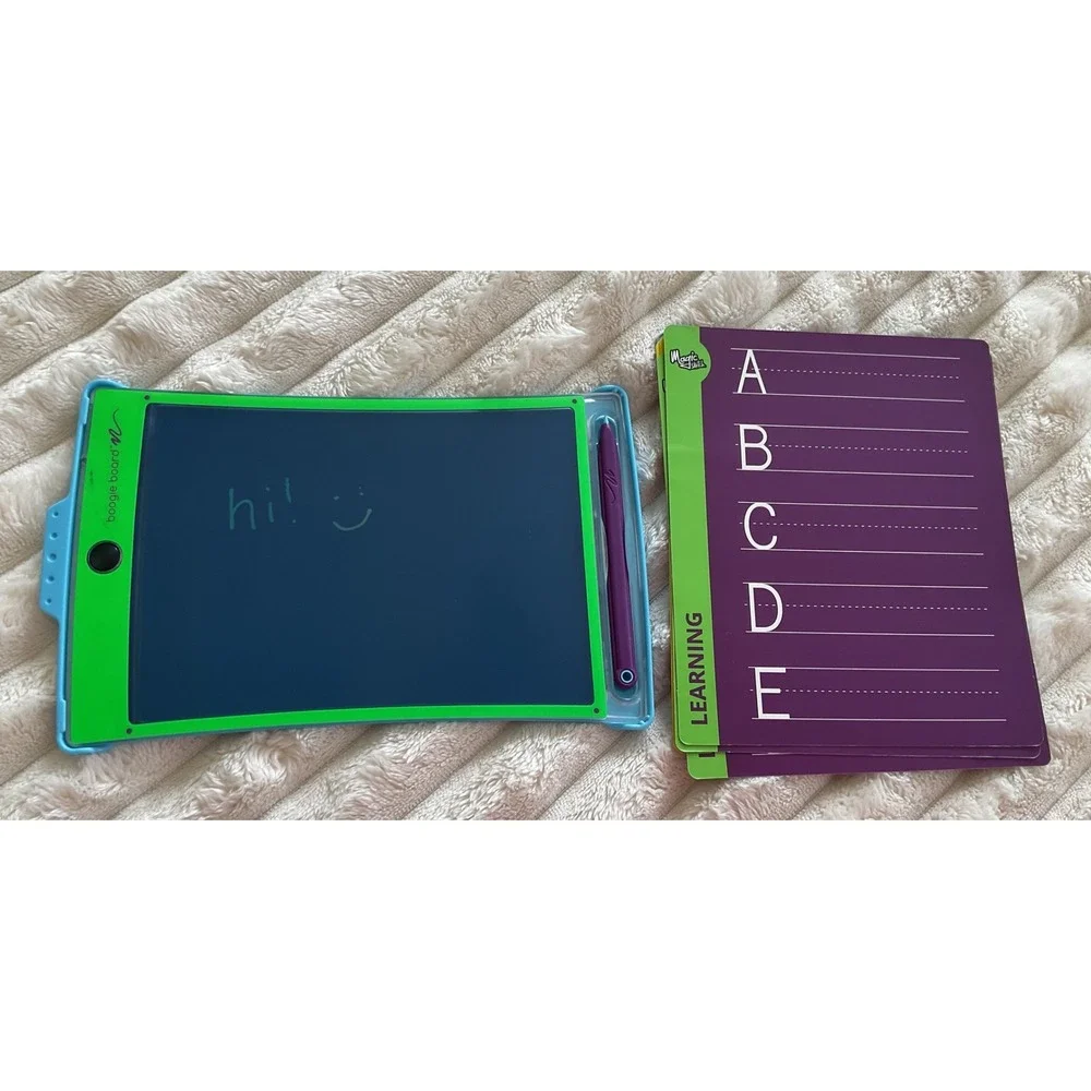 Boogie Board Magic Sketch LCD Writing Tablet Green Blue with Stylus and Cards